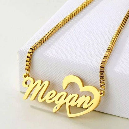 Customized Heart Necklace 24K Gold Plated